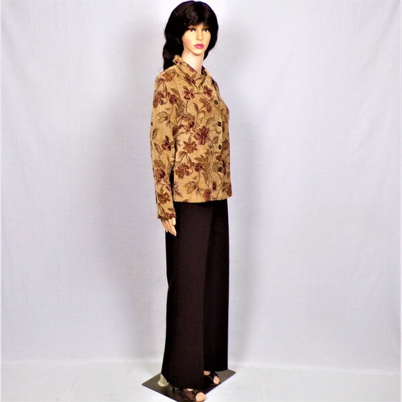 MERYL DIAMOND size 6 multicolor floral tapestry jacket rayon/polyester/cotton DC - Picture 3 of 13